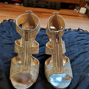 Michael Kors Silver Glitter Heels